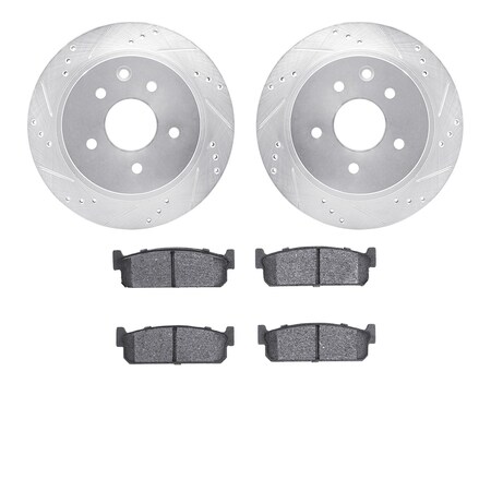 Dynamic Friction Co 7302-68007, Rotors-Drilled and Slotted-Silver with 3000 Series Ceramic Brake Pads, Zinc Coated 7302-68007